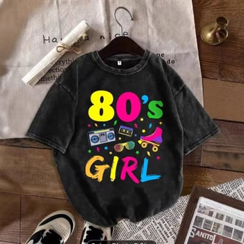 Nyomtatott pamut póló, rövid ujjú, kerek nyakú, laza szabású, középméretű hossz 65–80 cm