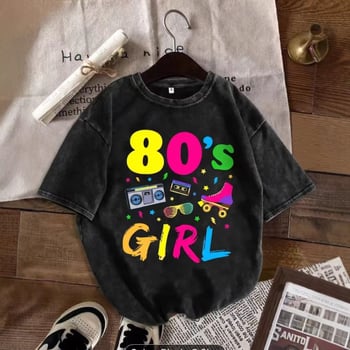 Nyomtatott pamut póló, rövid ujjú, kerek nyakú, laza szabású, középméretű hossz 65–80 cm