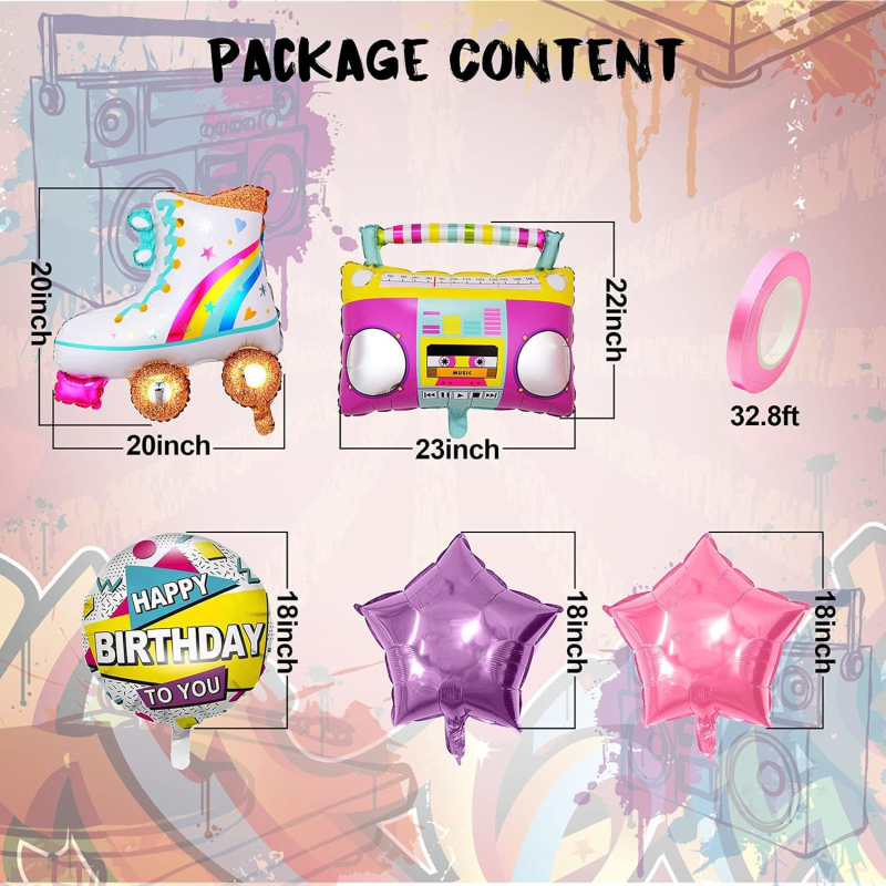 Accesoriu pentru amenajarea sălii — decorațiuni cu baloane din folie de aluminiu pentru zile de naștere, stil festiv