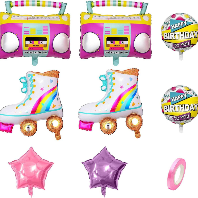 Accesoriu pentru amenajarea sălii — decorațiuni cu baloane din folie de aluminiu pentru zile de naștere, stil festiv