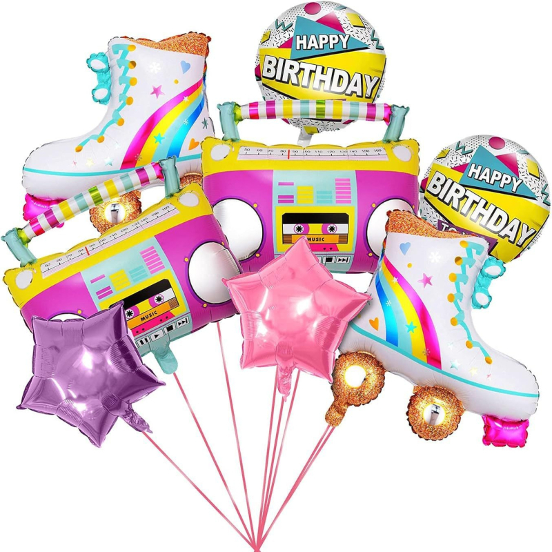 Accesoriu pentru amenajarea sălii — decorațiuni cu baloane din folie de aluminiu pentru zile de naștere, stil festiv