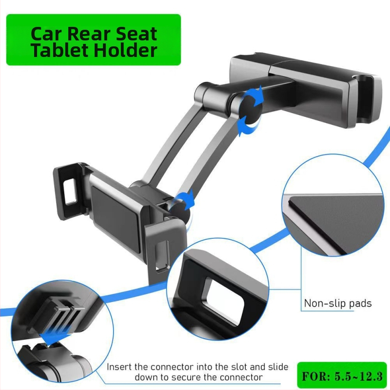 Držiak na tabletu alebo telefón do auta, pre zadné sedadlo, vysúvateľný, otočný o 360°, skladateľný, model PB-45B