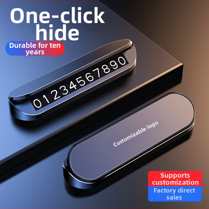 Automobilová dočasná parkovacia tabuľka s vlastným logom, plast, model V4, tlač loga k dispozícii, skrytý typ