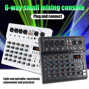 Μίξερ Bluetooth με μικρόφωνο με εφέ ρεβέρμπ για καραόκε, 2/4/6/8 καναλιών, yaflt (Bluetooth • μικρόφωνο με εφέ ρεβερμπ • 2/4/6/8 καναλιών • yaflt)