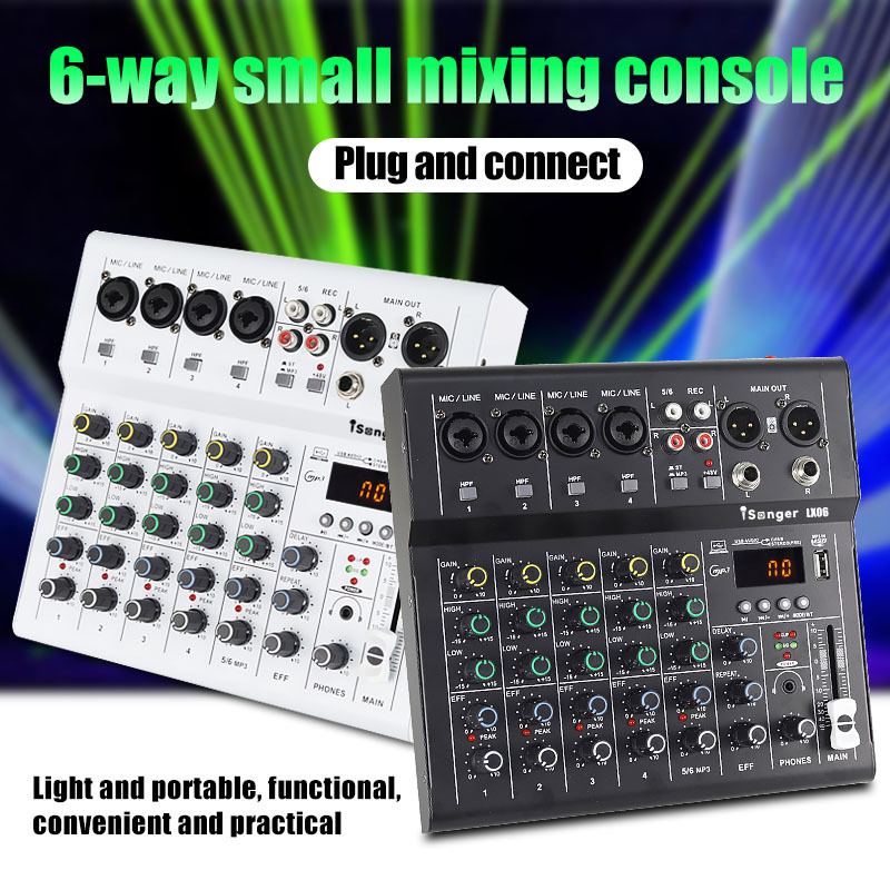 Μίξερ Bluetooth με μικρόφωνο με εφέ ρεβέρμπ για καραόκε, 2/4/6/8 καναλιών, yaflt (Bluetooth • μικρόφωνο με εφέ ρεβερμπ • 2/4/6/8 καναλιών • yaflt)