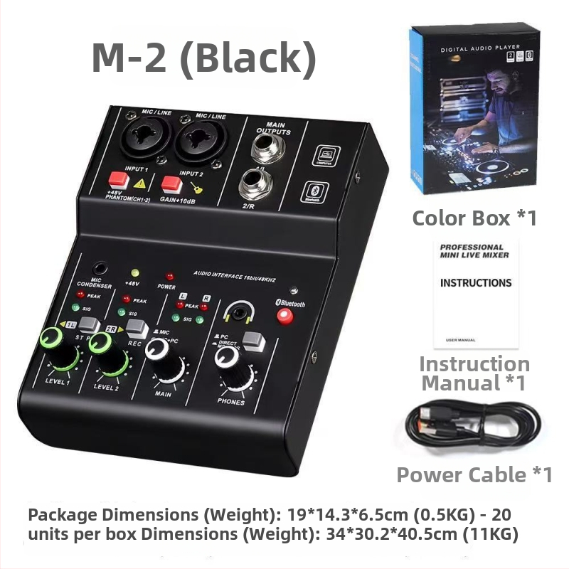 Bluetooth mixér s mikrofónom s reverberačným efektom pre karaoke, 2/4/6/8 kanálov, yaflt (Bluetooth • mikrofón s reverberáciou • 2/4/6/8 kanálov • yaflt)