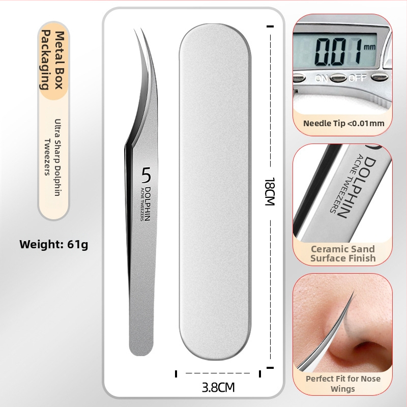 Sada nástrojov na akné z nehrdzavejúcej ocele: klipsy na čierne bodky a ihly na akné