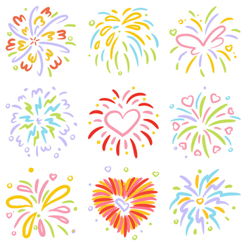 Стикери за прозорци за Нова година – цветни фойерверки, декорация за стъкло и врати, електростатичен филм