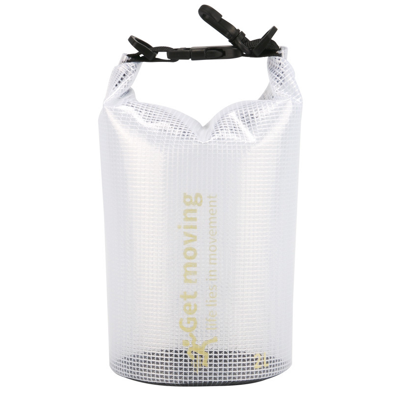 Vodootporna bucket torba s klip mrežom, PVC materijal, leisure stil, otisnuto logo, crossbody naramenica