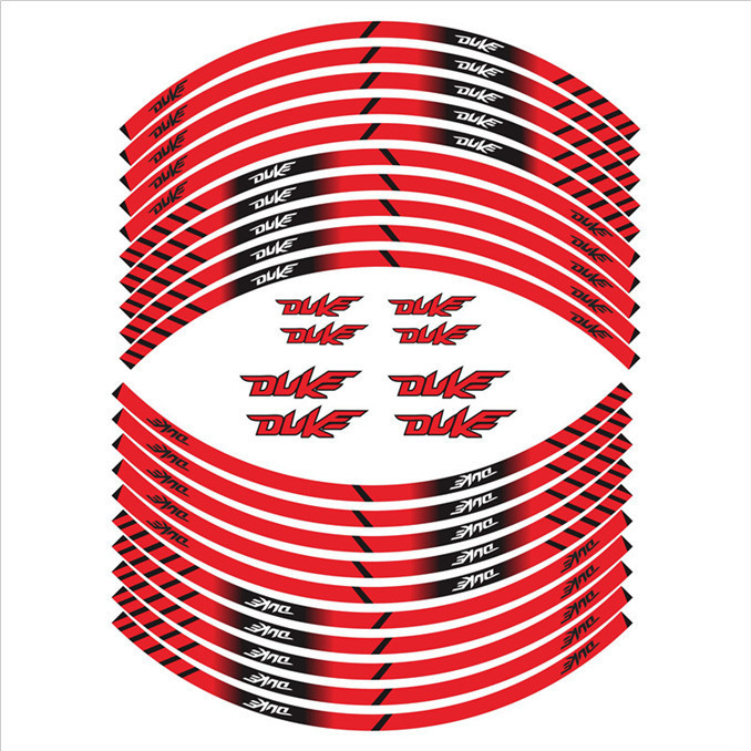 Motociklističke naljepnice s reflektirajućim elementima za središte kotača i felne; ljepilo za primjenu; Materijal: naljepnica; Tip: karoserijske naljepnice