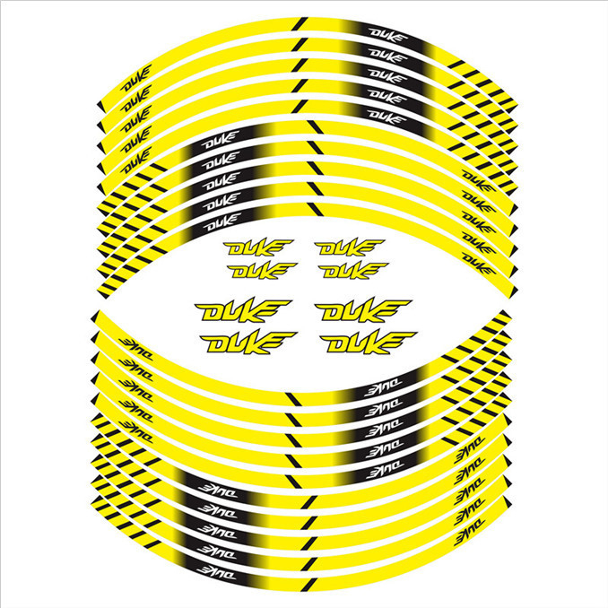 Motociklističke naljepnice s reflektirajućim elementima za središte kotača i felne; ljepilo za primjenu; Materijal: naljepnica; Tip: karoserijske naljepnice