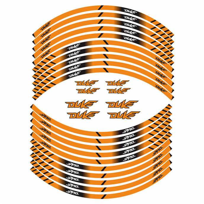 Motociklističke naljepnice s reflektirajućim elementima za središte kotača i felne; ljepilo za primjenu; Materijal: naljepnica; Tip: karoserijske naljepnice