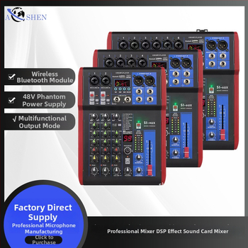 SI/DI 4/6/8-kanálový profesionálny mixér s DSP efektmi pre scénu, KTV, nahrávanie na mobilnom/počítači a živé vysielanie