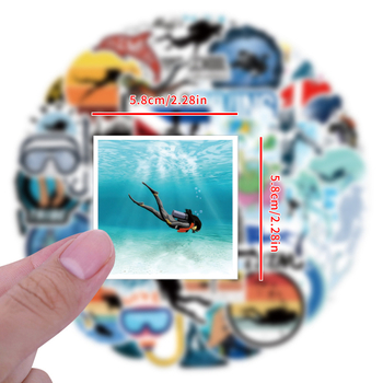 Búvárgraffiti matricaszett poggyászhoz és telefonokhoz, nordic stílus, vízálló HD nyomtatás