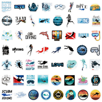 Búvárgraffiti matricaszett poggyászhoz és telefonokhoz, nordic stílus, vízálló HD nyomtatás