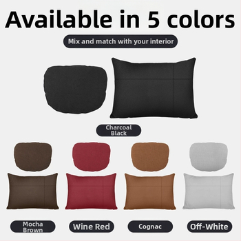 Tesla-kompatibilná opierka hlavy a bedrovej opierky do auta – umelý plyš, výplň hodvábny bavlna, celoročný štýl, jednoduchý dizajn