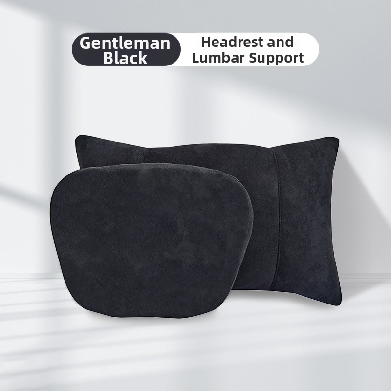 Tesla-kompatibilná opierka hlavy a bedrovej opierky do auta – umelý plyš, výplň hodvábny bavlna, celoročný štýl, jednoduchý dizajn