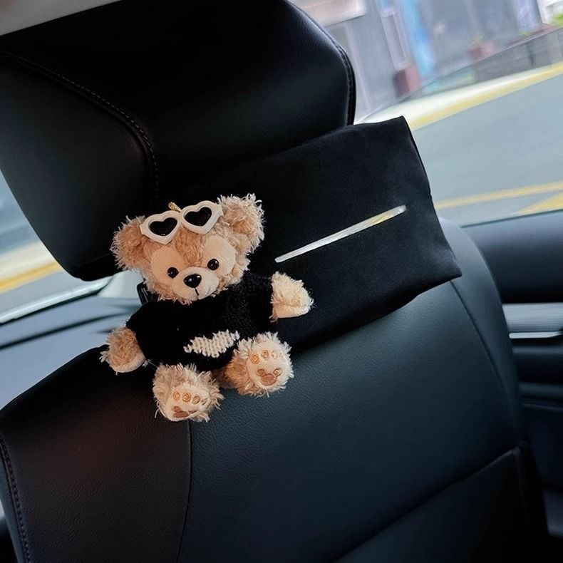 Κουτί χαρτοπετσετών αυτοκινήτου από βελούδο, κρεμάμενο δοχείο για χαρτοπετσέτες με ηλιοπροστασία