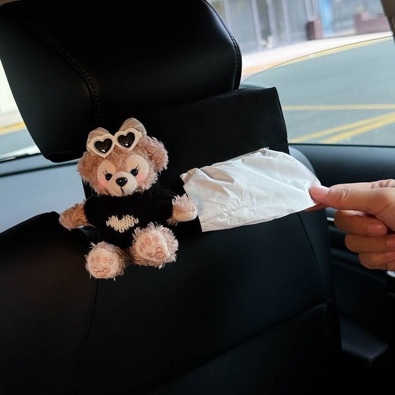 Κουτί χαρτοπετσετών αυτοκινήτου από βελούδο, κρεμάμενο δοχείο για χαρτοπετσέτες με ηλιοπροστασία