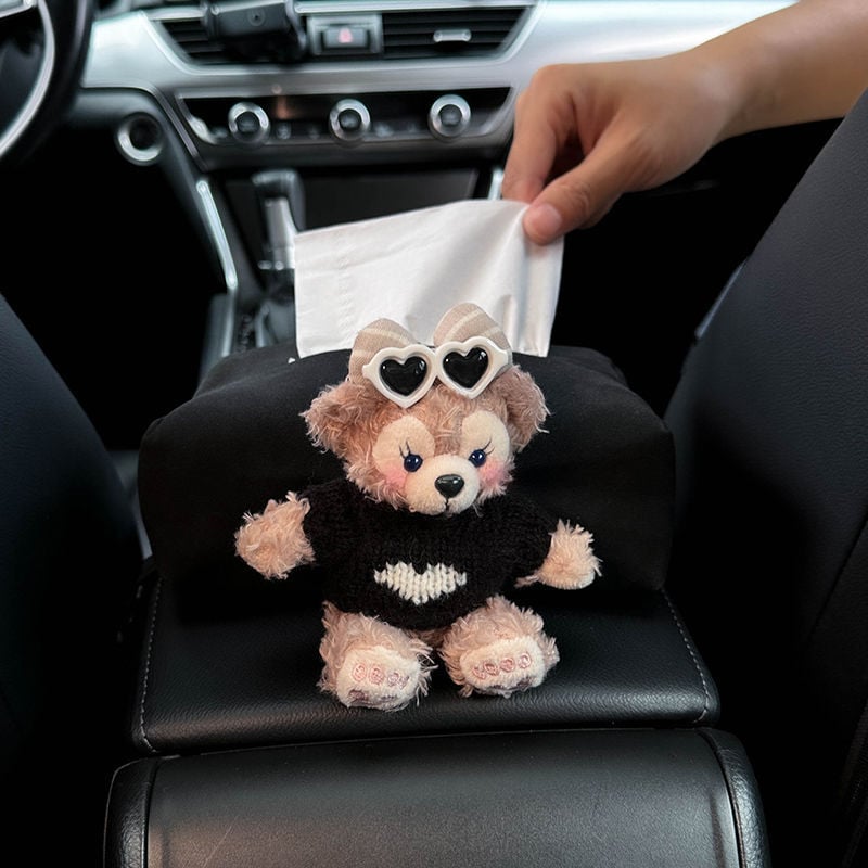 Κουτί χαρτοπετσετών αυτοκινήτου από βελούδο, κρεμάμενο δοχείο για χαρτοπετσέτες με ηλιοπροστασία