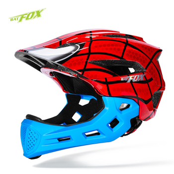 Dječja kaciga s punim licem za biciklizam i rolanje – BATFOX/Banta, karikaturni uzorak, tiskano logo (Materijal: PC, EPS; Marka: BATFOX/Banta; Tip kacige: s punim licem; Opseg primjene: bicikl; Dob: djeca)