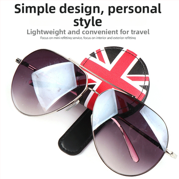 Klip na okuliare pre slnečný vizor auta, PU koža, kompatibilný s BMW Mini