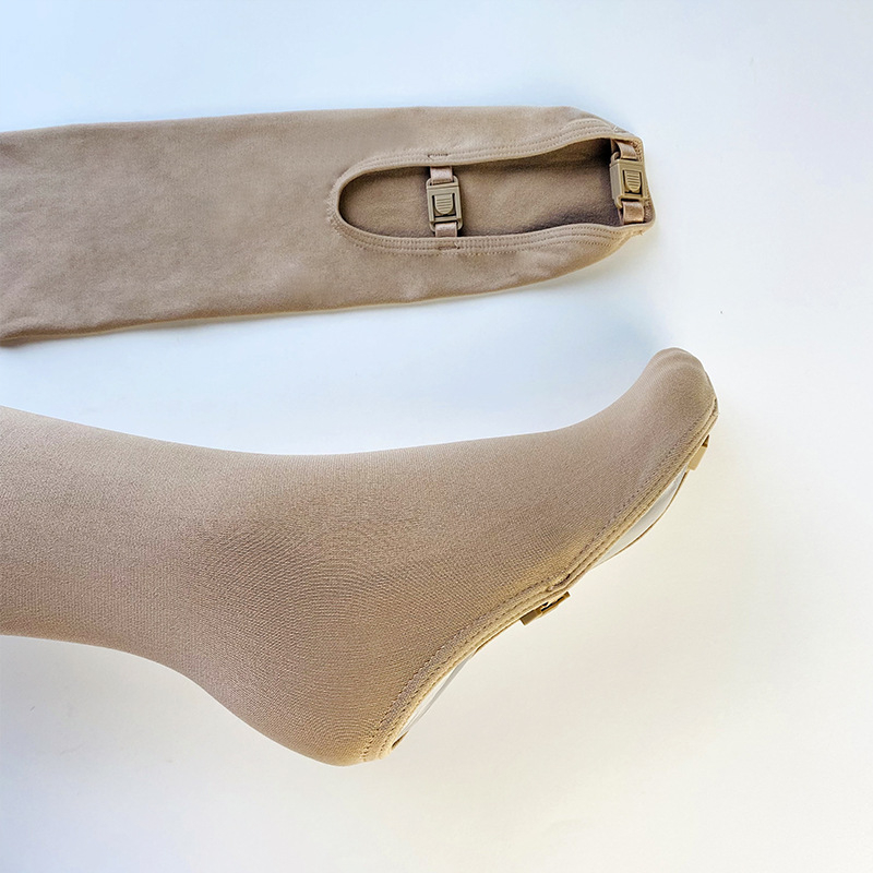 Korcsolyázó zokni, csat-stílus, nylon anyagból, nylon béléssel, uniszex, táncmozgásokhoz