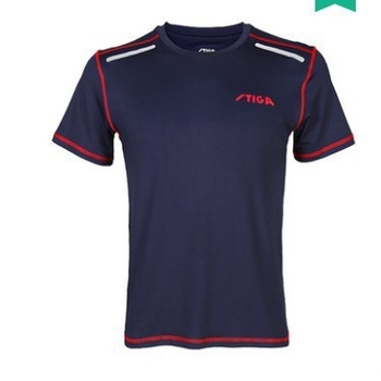 Steka тениска за тренировки по тенис на маса, кръгло деколте, бързосъхнеща и дишаща, 100% полиестер