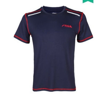 Steka тениска за тренировки по тенис на маса, кръгло деколте, бързосъхнеща и дишаща, 100% полиестер