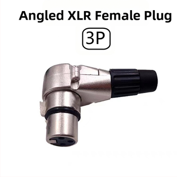 Wanda XLR mikrofonski priključak s 90° zavojem, 3 pina, za audio i video, naponski raspon 50–440V