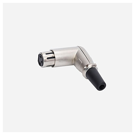 Wanda XLR mikrofonski priključak s 90° zavojem, 3 pina, za audio i video, naponski raspon 50–440V