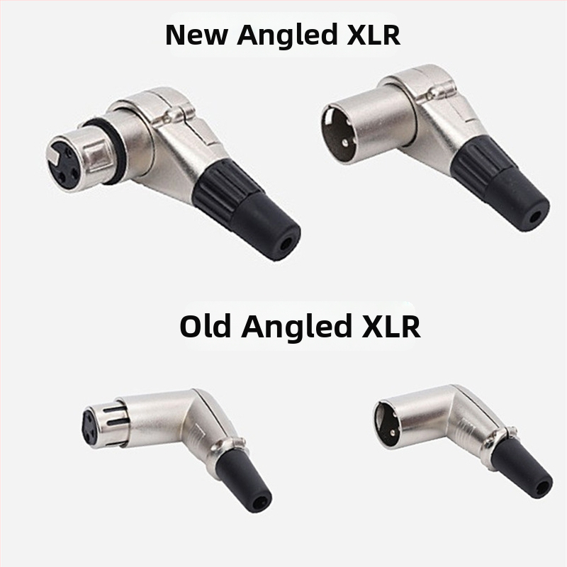 Wanda XLR mikrofonski priključak s 90° zavojem, 3 pina, za audio i video, naponski raspon 50–440V