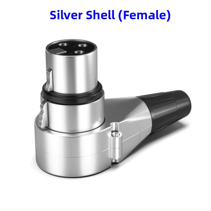 Wanda XLR mikrofonski priključak s 90° zavojem, 3 pina, za audio i video, naponski raspon 50–440V