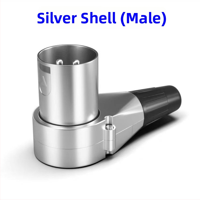 Wanda XLR mikrofonski priključak s 90° zavojem, 3 pina, za audio i video, naponski raspon 50–440V