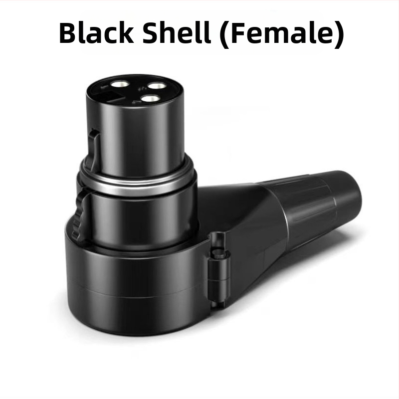 Wanda XLR mikrofonski priključak s 90° zavojem, 3 pina, za audio i video, naponski raspon 50–440V