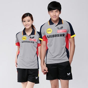 Majica za trening stolnog tenisa, unisex, s polo ovratnikom, kratkih rukava, brzo se suši, 100% poliester