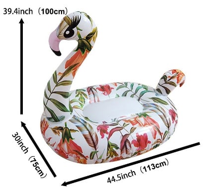 PVC napuhani flamingo sa šljokicama, plivajući ležaljka za bazen, velikog formata, za odrasle, prozirna