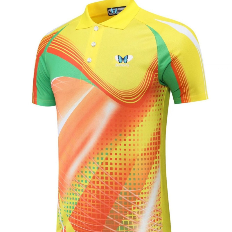 Oblečenie na stolný tenis s krátkym rukávom, unisex, rýchloschnúce, polyestrová zmes, 100% polyester