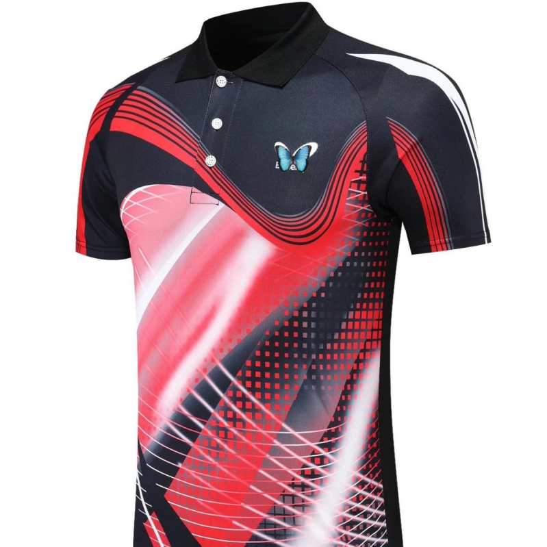 Oblečenie na stolný tenis s krátkym rukávom, unisex, rýchloschnúce, polyestrová zmes, 100% polyester