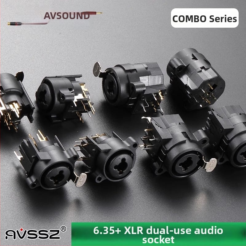 AVSSZ COMBO двуфункционален аудио конектор за микрофонен интерфейс – PCB конектор с 8 пина, меден изолатор, за усилвател, миксер и говорител