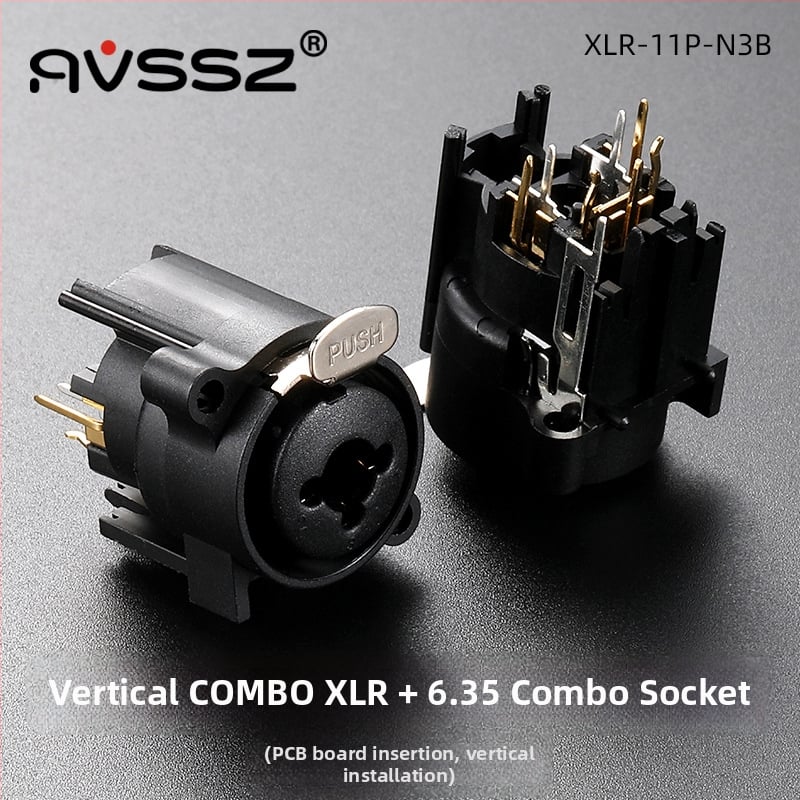 AVSSZ COMBO двуфункционален аудио конектор за микрофонен интерфейс – PCB конектор с 8 пина, меден изолатор, за усилвател, миксер и говорител
