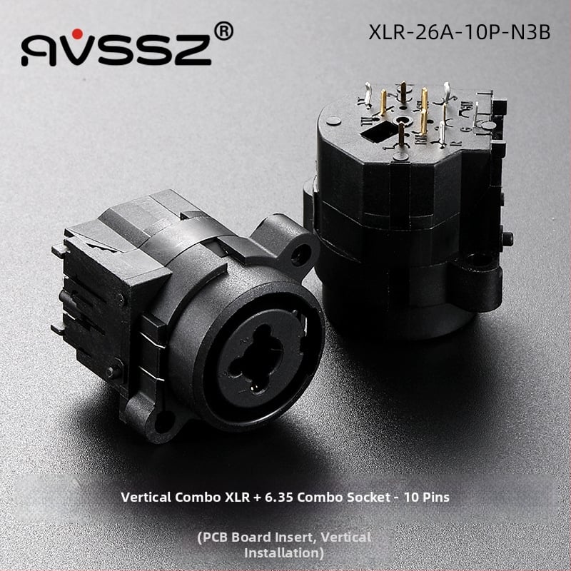 AVSSZ COMBO двуфункционален аудио конектор за микрофонен интерфейс – PCB конектор с 8 пина, меден изолатор, за усилвател, миксер и говорител