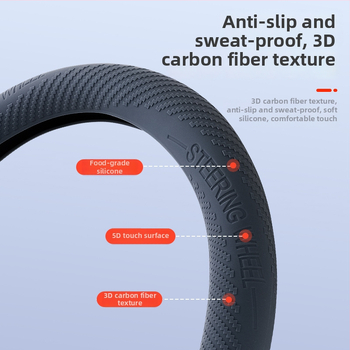 Kryt volantu pre auto - silikonový povrch, univerzálna inštalácia, použiteľný počas celého roka, univerzálna kompatibilita