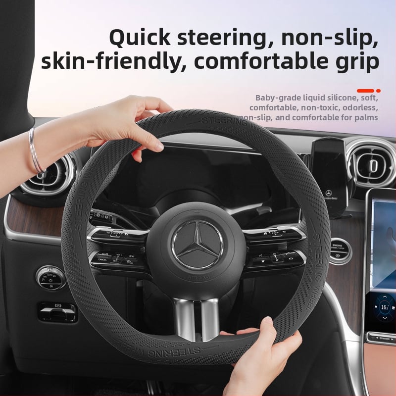 Kryt volantu pre auto - silikonový povrch, univerzálna inštalácia, použiteľný počas celého roka, univerzálna kompatibilita