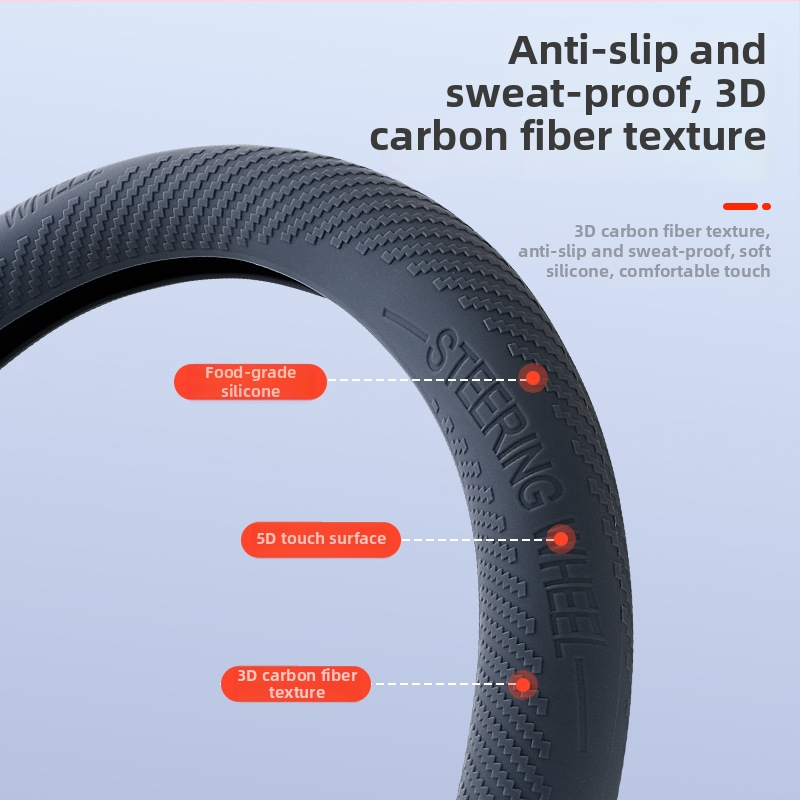 Kryt volantu pre auto - silikonový povrch, univerzálna inštalácia, použiteľný počas celého roka, univerzálna kompatibilita