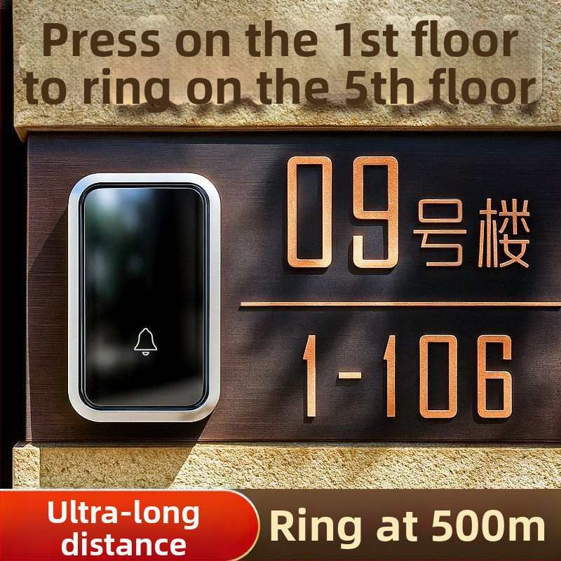 Bezdrôtový videový zvon do domu s ultra dlhou dosahom, hlasný zvon, vodeodolný dizajn, diaľkové ovládanie pre volanie seniorov