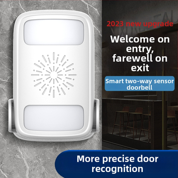 Indukčný zvonček na dvere s dvojstranným uvítacím hlasom, DH808 model, napájanie batériou/napájacím zdrojom, 6V-9V, rôzne zvončeka melódie, spotreba 0,5