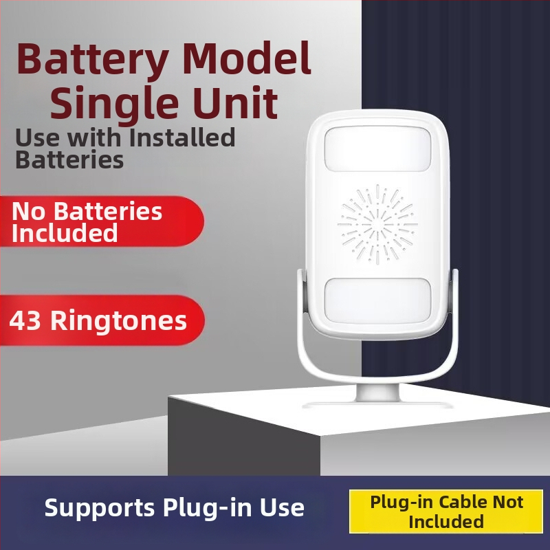Indukčný zvonček na dvere s dvojstranným uvítacím hlasom, DH808 model, napájanie batériou/napájacím zdrojom, 6V-9V, rôzne zvončeka melódie, spotreba 0,5