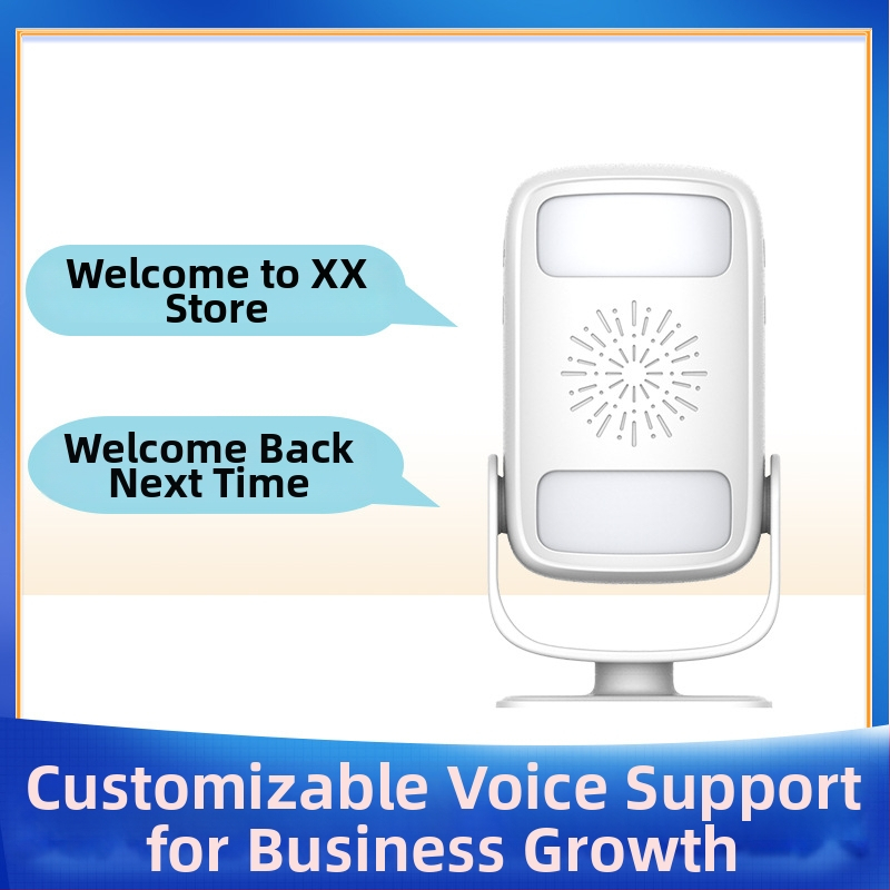 Indukčný zvonček na dvere s dvojstranným uvítacím hlasom, DH808 model, napájanie batériou/napájacím zdrojom, 6V-9V, rôzne zvončeka melódie, spotreba 0,5