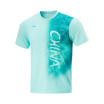 Тениска за тенис на маса - къс ръкав, унисекс, вдъхновена от национален отбор, 100% полиестер, смес от химически влакна